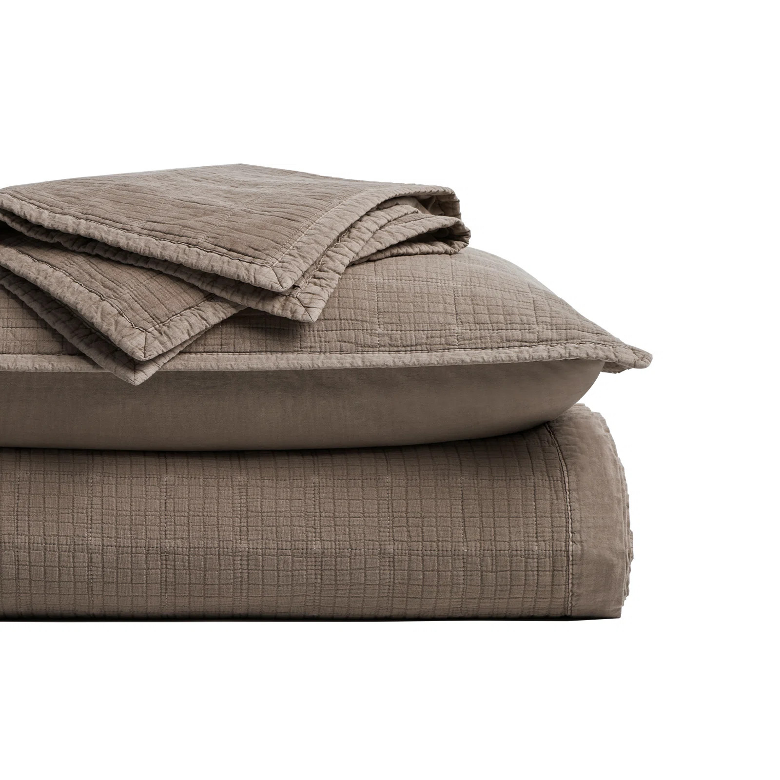 Stonewashed Crinkle Cotton Box Stitch Quilt | Wayfair North America