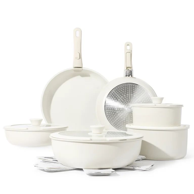 Carote Nonstick Cookware Sets, 17 Pcs Granite Non Stick Pots and Pans Set with Removable Handle -... | Walmart (US)