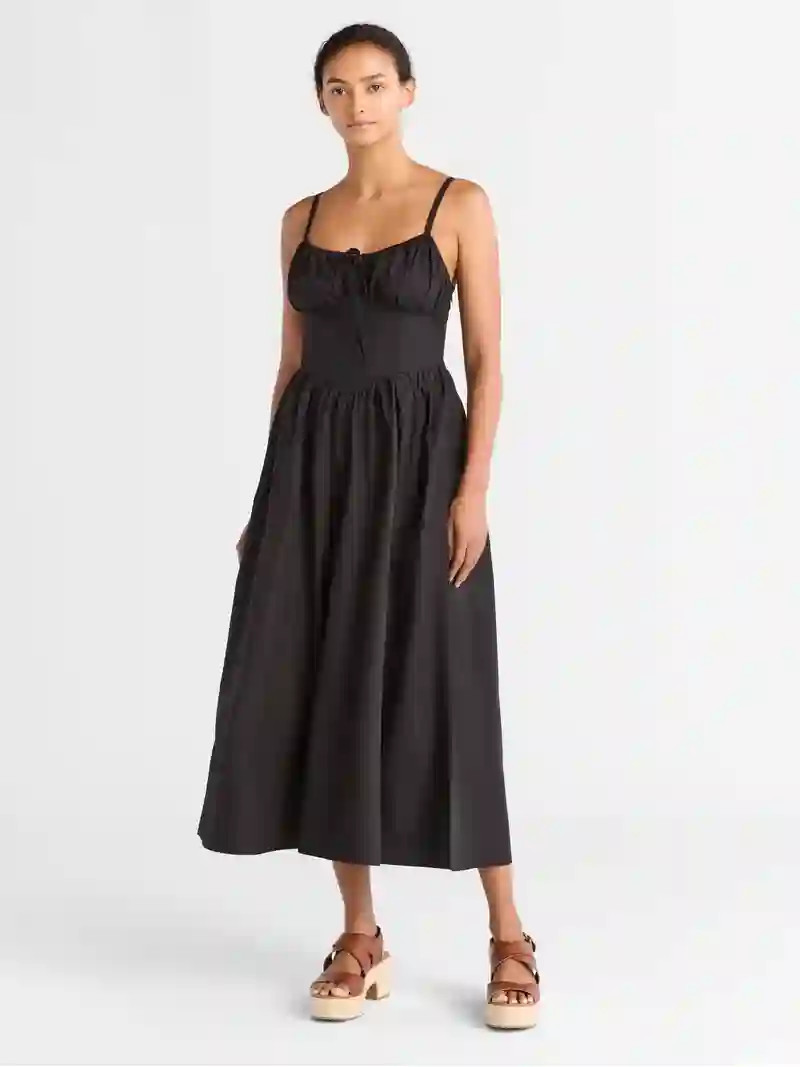 Free Assembly Women's Cotton Milkmaid Corset Maxi Dress, Sizes XS-XXXL - Walmart.com | Walmart (US)