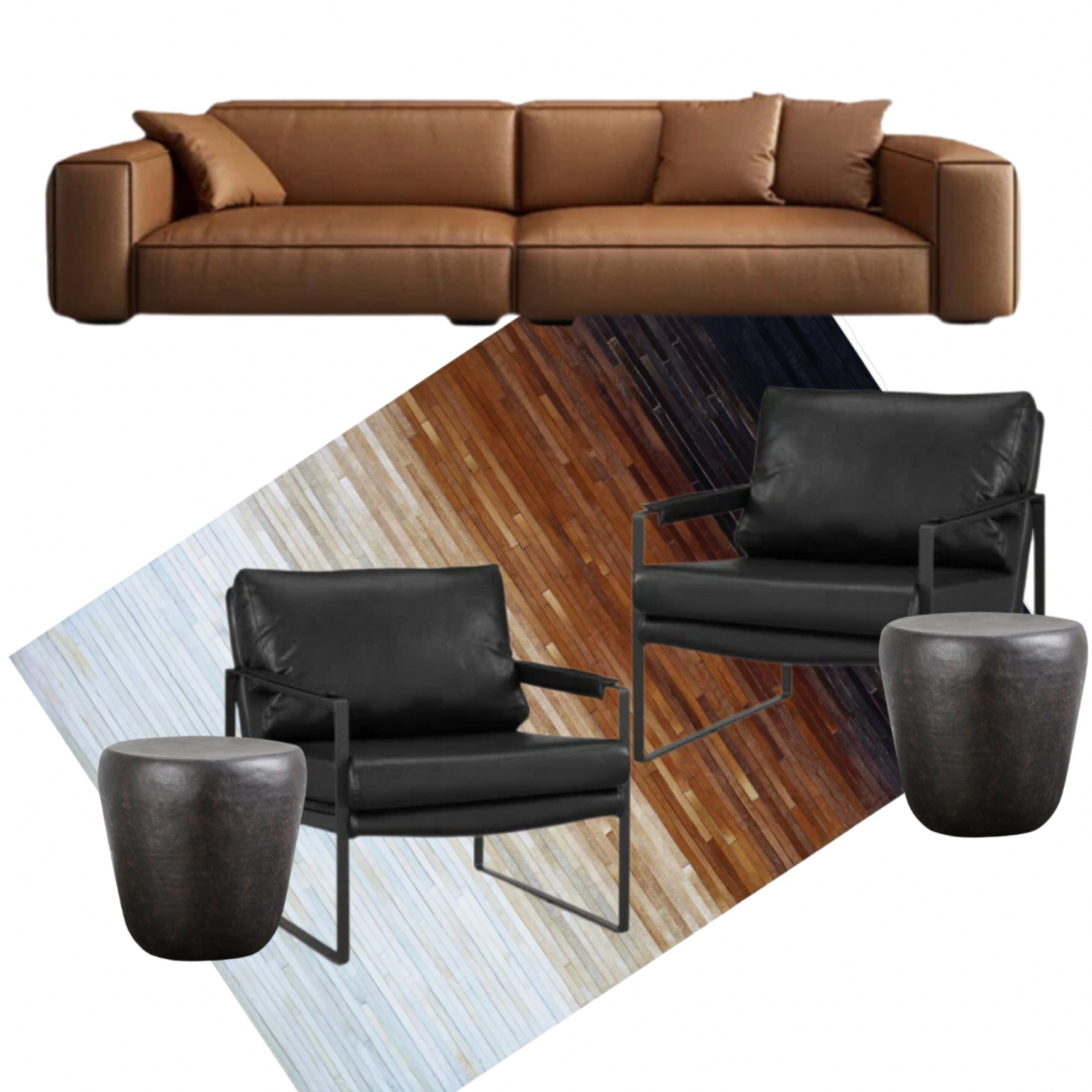 My most recent Wayfair purchase! 

Leather couch, leather chair, cowhide rug, moody, living room furniture 

#LTKhome #LTKstyletip #LTKsalealert