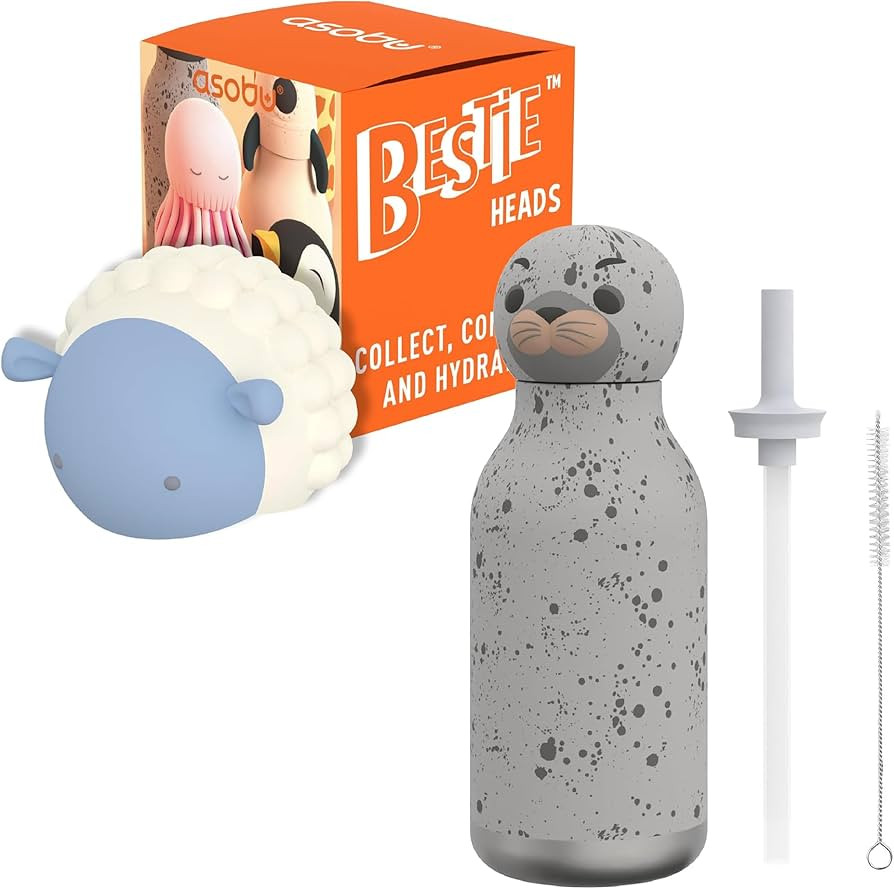 asobu Fun Kids Bestie Bottle Insulated Stainless Steel Water Bottle with Detachable Soft Head Fun... | Amazon (US)