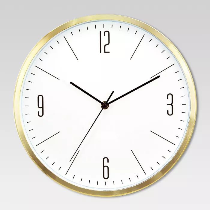 6" Round Wall Clock White/Brass - Project 62™ | Target