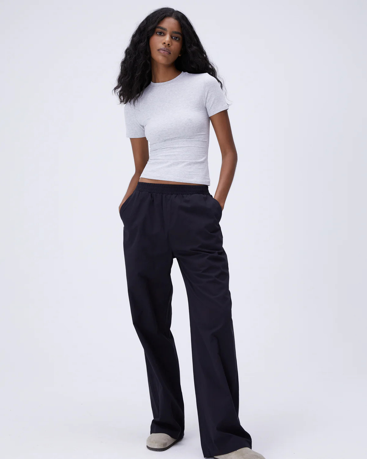 Cotton Pull on Pants - Black | Adanola UK