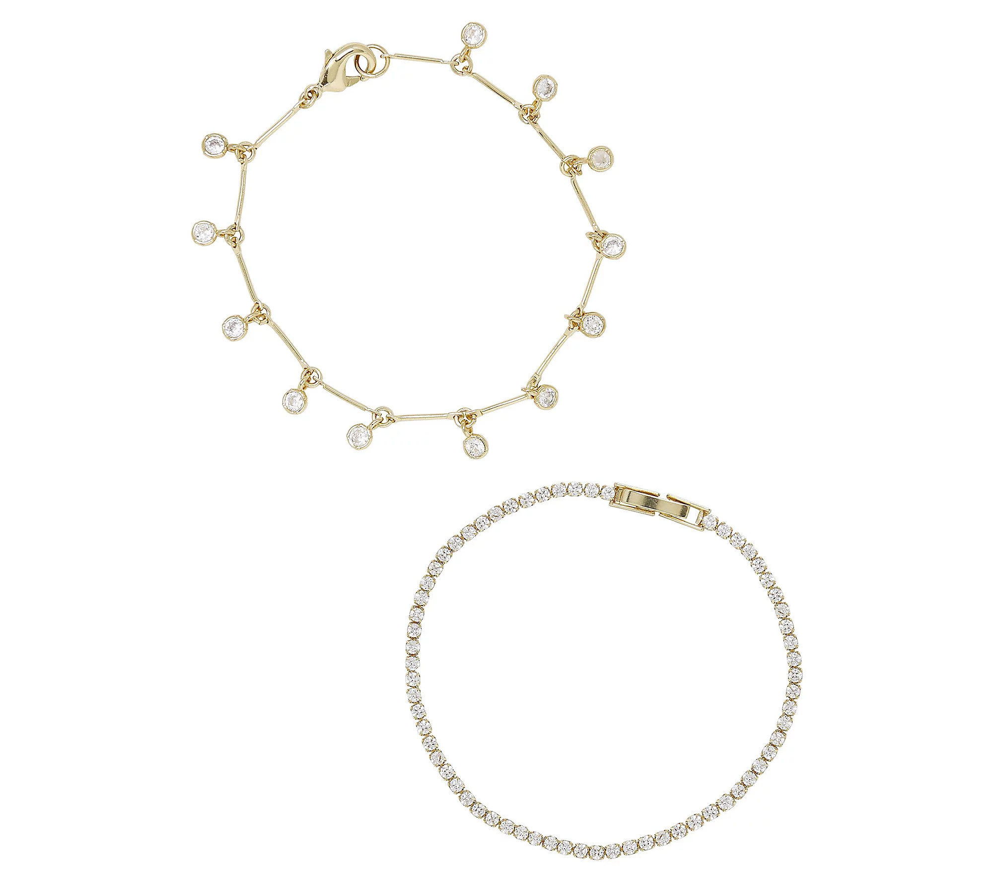Ettika Crystal Droplet Chain Bracelet Set | QVC