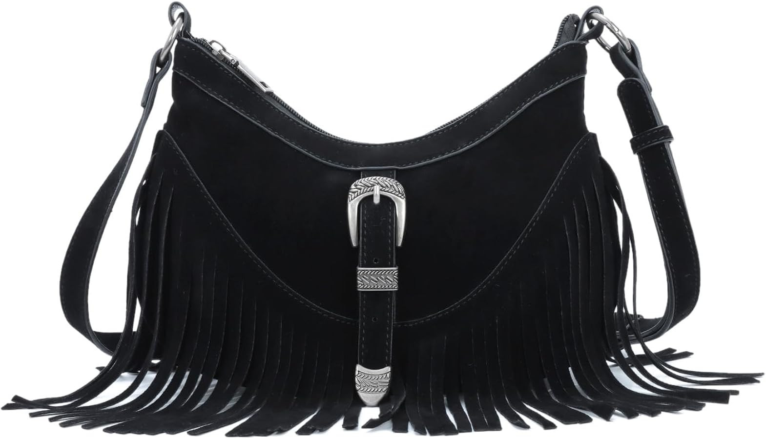 GOKTOW Western Fringe Tassel Women Bag - Vegan Suede Crossbody Purse Shoulder Bag for Daily | Amazon (US)