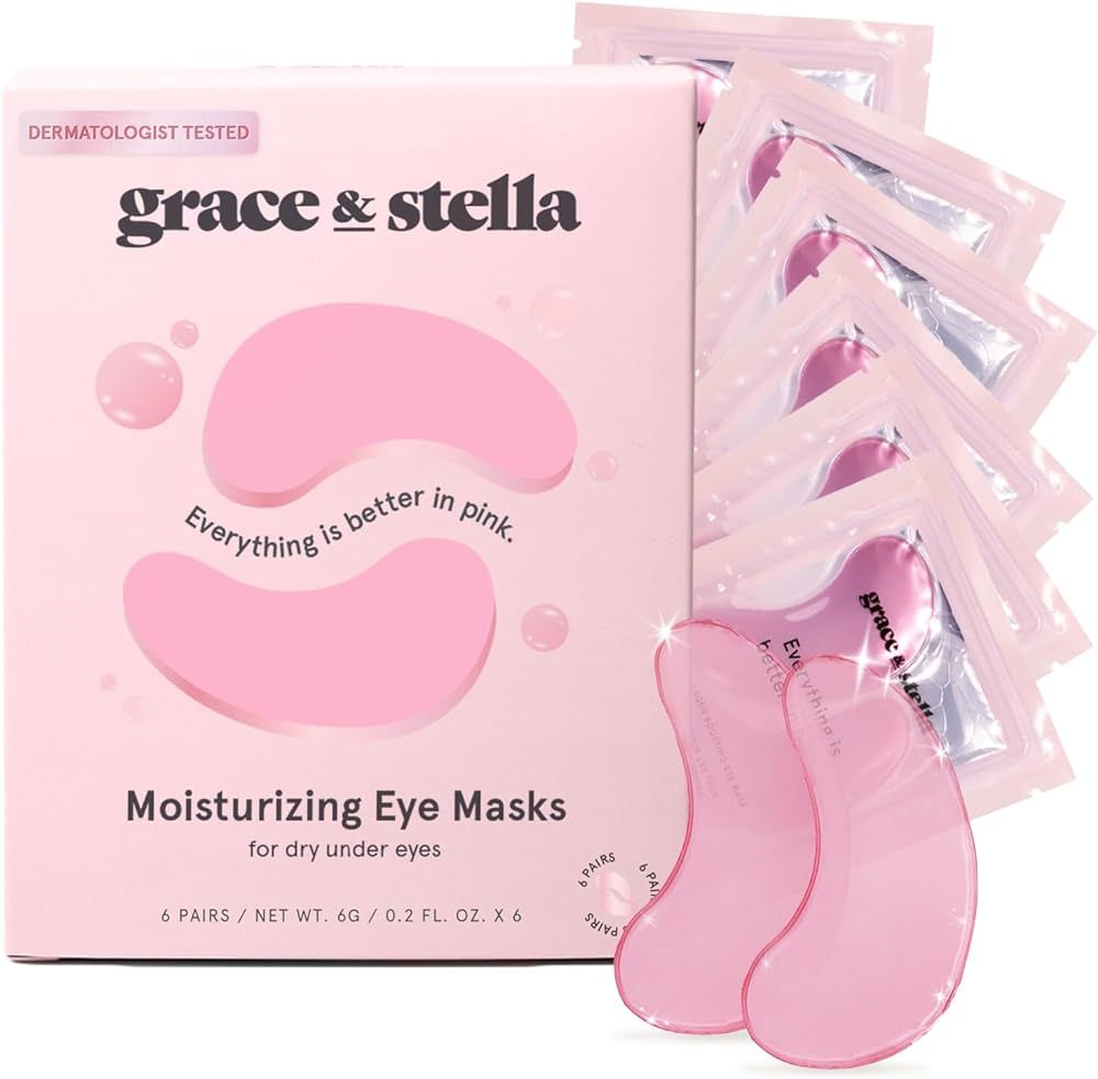 grace & stella Award Winning Under Eye Mask (Pink, 6 Pairs) Reduce Dark Circles, Puffy Eyes, Unde... | Amazon (US)