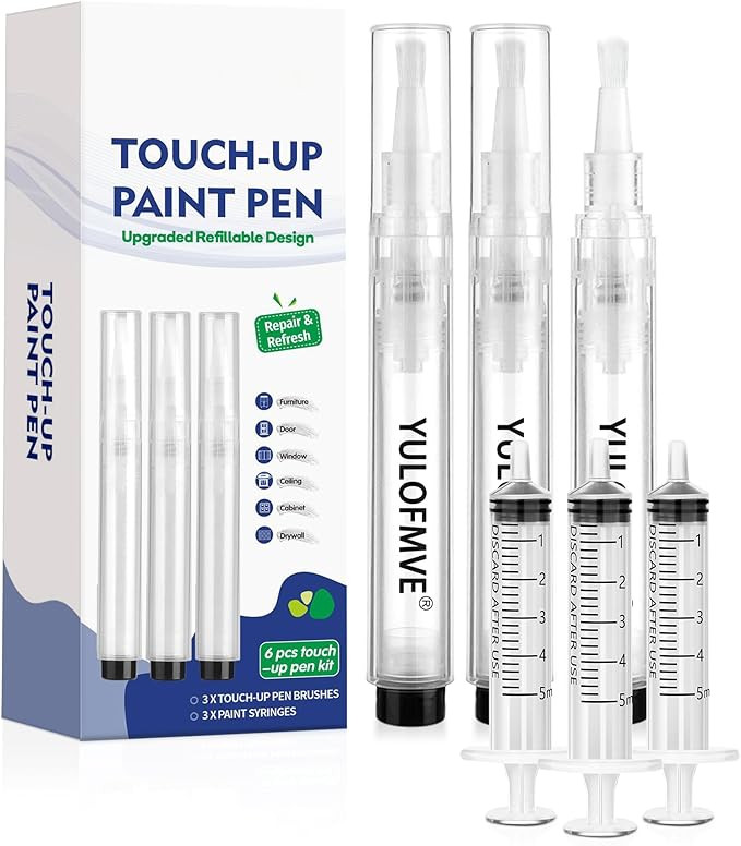 Fillable Touch Up Paint Pen Brush, 3 Pcs Paint Pen for Wall Touch Up, Refillable Paint Pens for W... | Amazon (US)