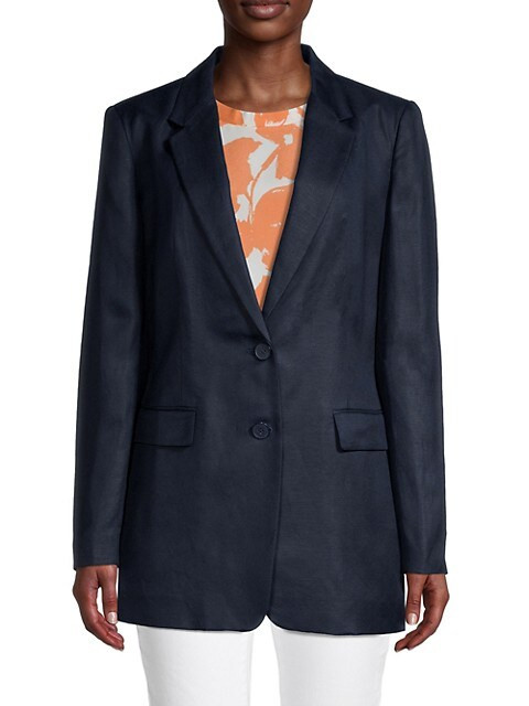 Linen-Blend Longline Blazer | Saks Fifth Avenue OFF 5TH