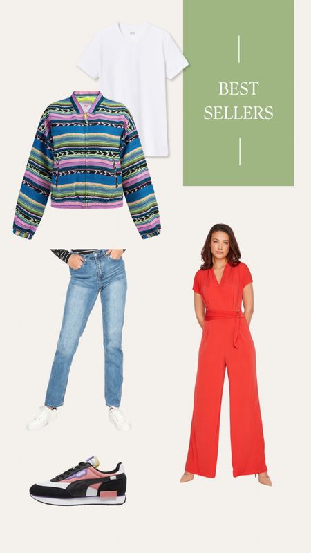 This weeks beste sellers. Colorful bomber. Sustainable denim jeans, puma sneakers and a coral red tall jumpsuit. 



#LTKeurope #LTKstyletip #LTKfindsunder100