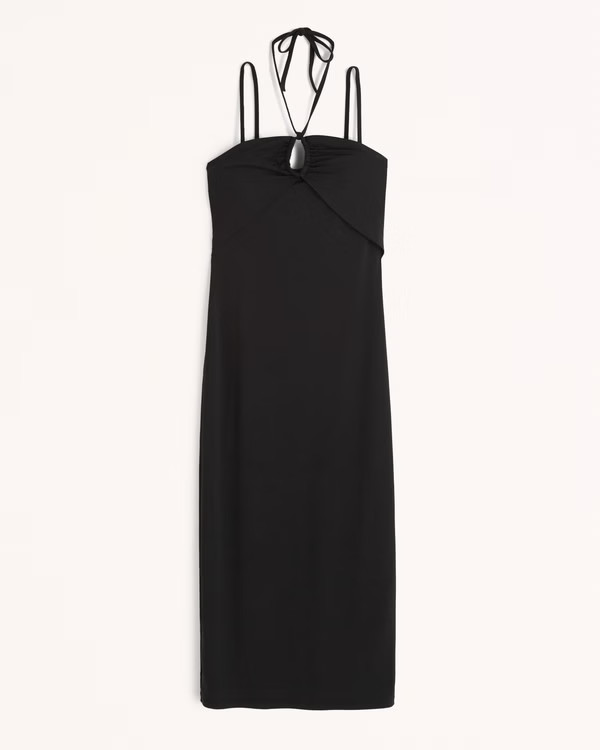 Halter Keyhole Knit Midi Dress | Abercrombie & Fitch (US)