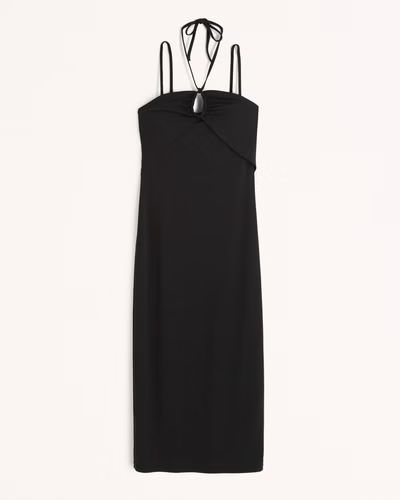 Halter Keyhole Knit Midi Dress | Abercrombie & Fitch (US)