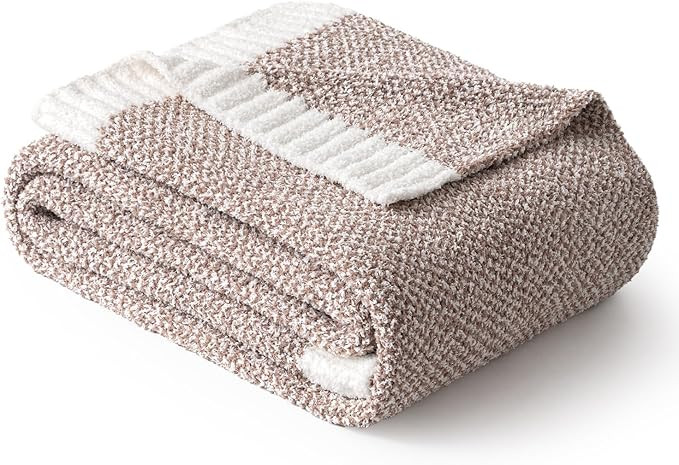 MIULEE Taupe Super Soft Throw Blanket for Couch, Cozy Fluffy Warm Throws Knit Blankets for Sofa, ... | Amazon (US)