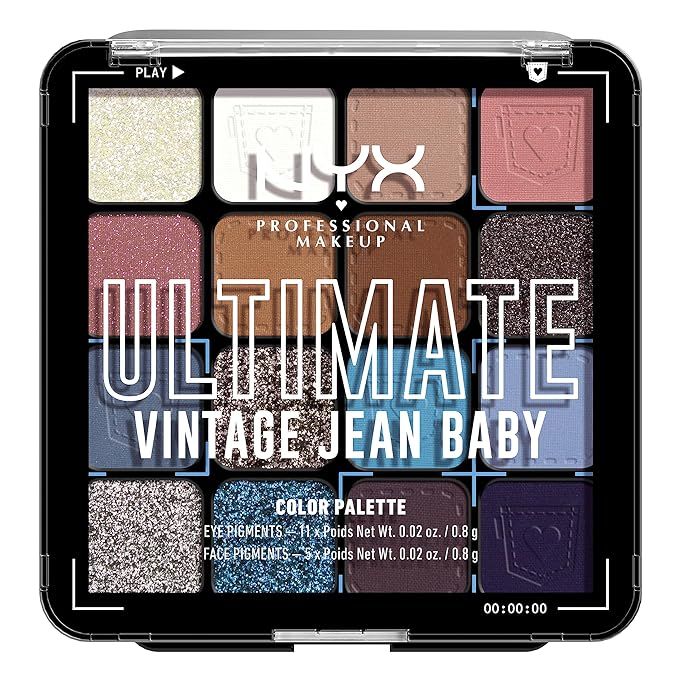 NYX PROFESSIONAL MAKEUP, Ultimate Shadow Palette, Eyeshadow Palette - Vintage Jean Baby       Sen... | Amazon (US)