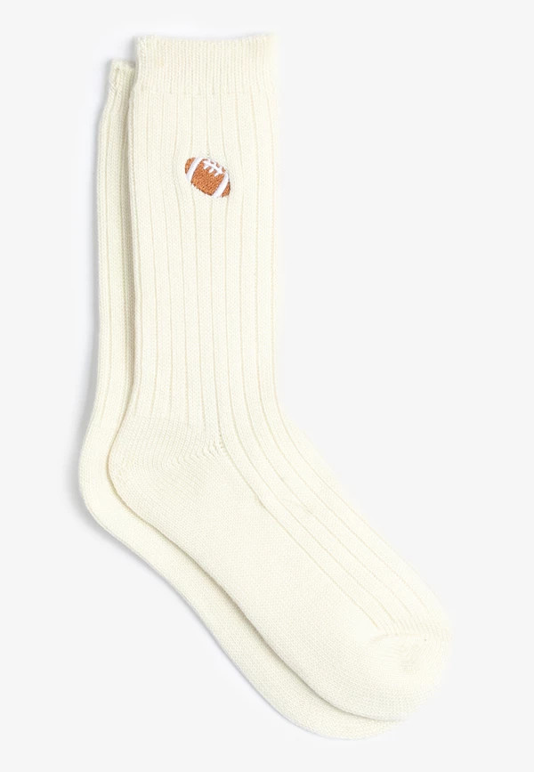 Football Applique Crew Socks | Maurices
