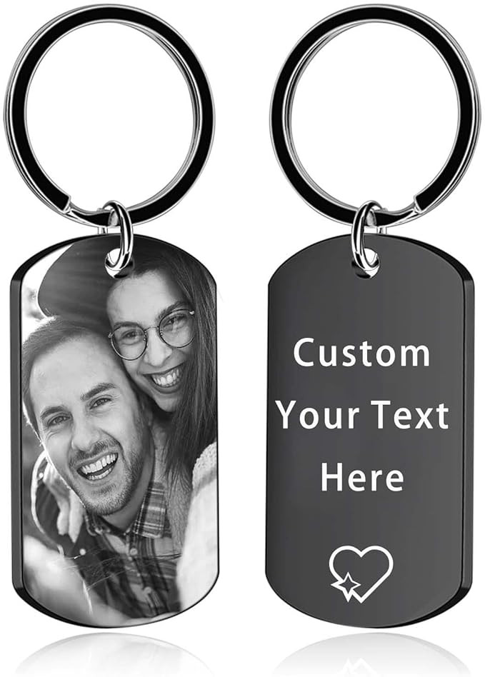 Custom Keychain with Picture Personalized Engraving Photo/Text/Dog Tag Keychains for Family Men B... | Amazon (US)