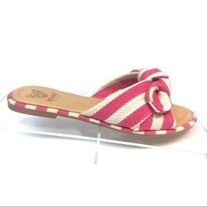 NWT Retro Bow Striped Slip On Sandals- Pink | Poshmark