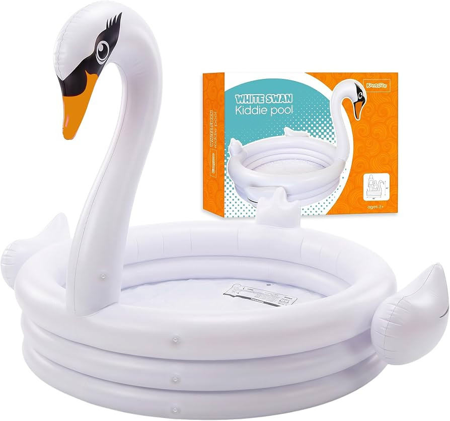 White Swan 48" Inflatable Kiddie Pool Holds 65 Gallons of Water - Kids Blow Up Kiddie Pools for T... | Amazon (US)