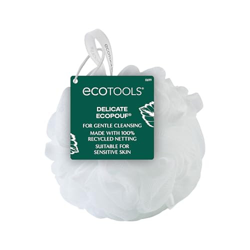 EcoTools Delicate EcoPouf Body Loofah, Gentle Exfoliating Shower Sponge for Sensitive Skin, 100% Recycled Netting Bath Pouf, 1 Count | Amazon (US)