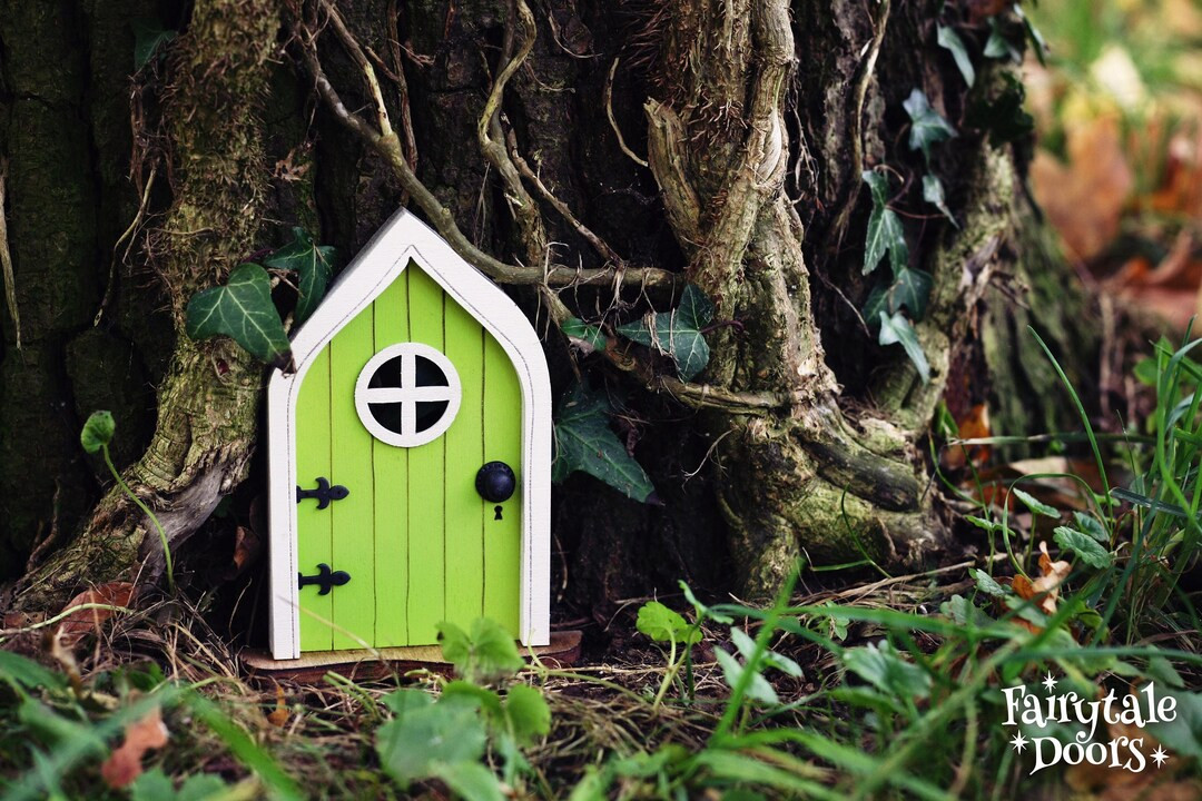 Fairy Door 'mara' in Green Green Fairy Door Fairy Door for Tree Outdoor Decor Fairy Garden Fairyt... | Etsy (US)