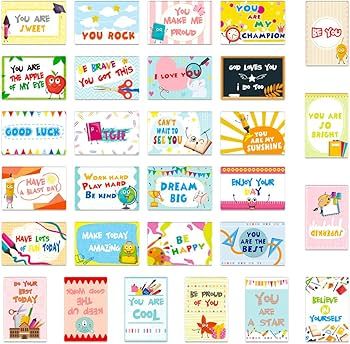 WaaHome Lunch Box Notes Inspirational Motivational Cards 2.2"X3.5" Positive Affirmation Cards Enc... | Amazon (US)