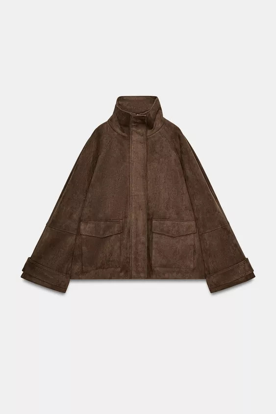 FAUX SUEDE JACKET WITH POCKETS | Zara UK