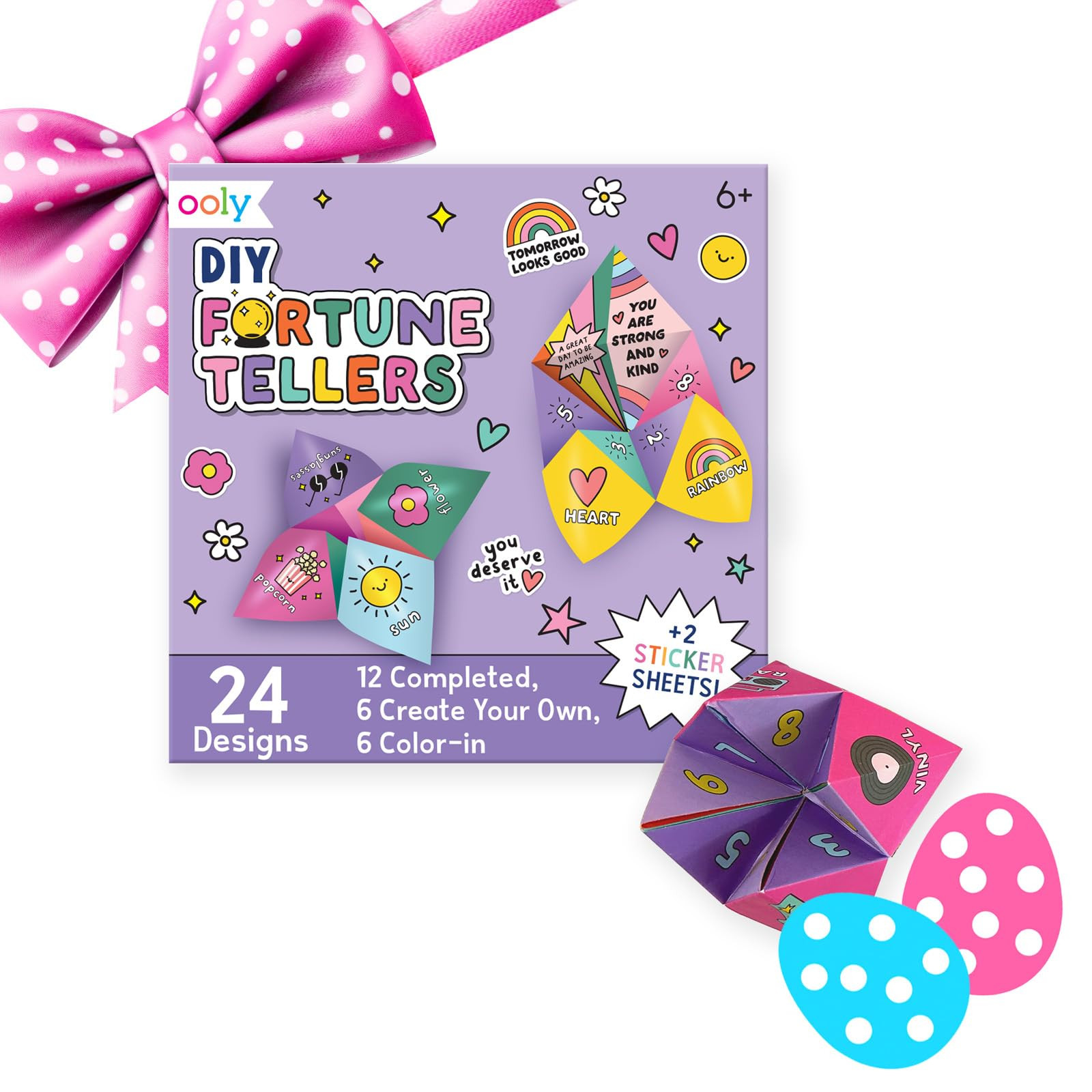 Ooly DIY Paper Kit, Spring and Easter Activities for Kids, 24 Fortune Teller Designs & Stickers, ... | Amazon (US)