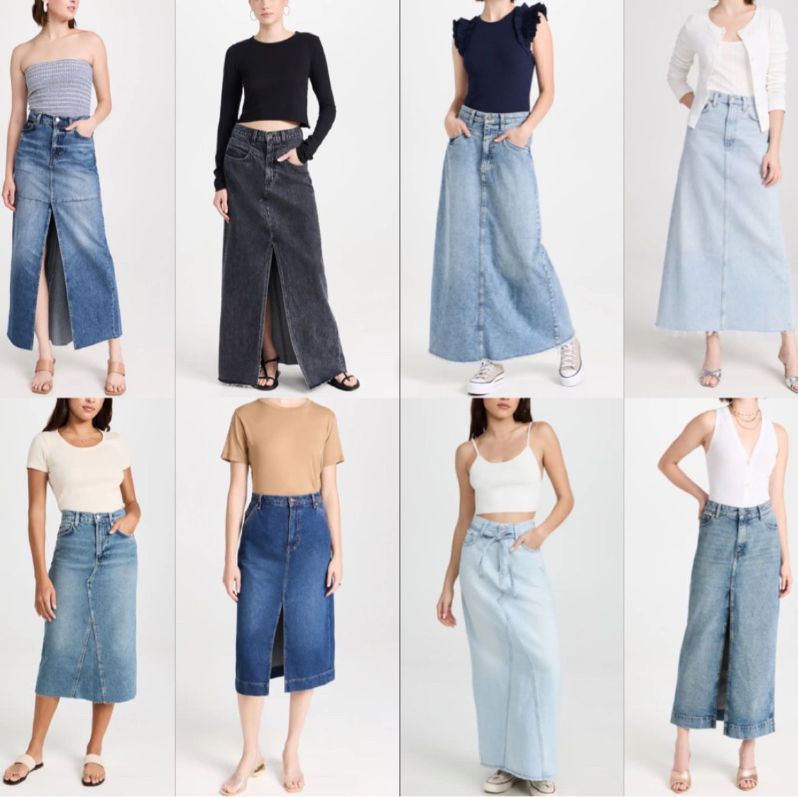 The best #denimskirts of the season! The long denim skirt is here to stay and it's tres chic! 

#LTKFind #LTKSeasonal