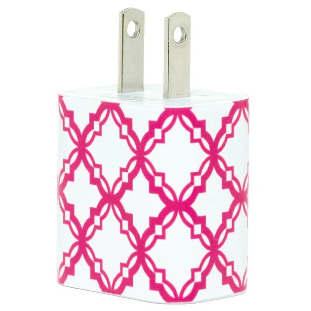 Pink Lace Lattice Phone Charger | Classy Chargers