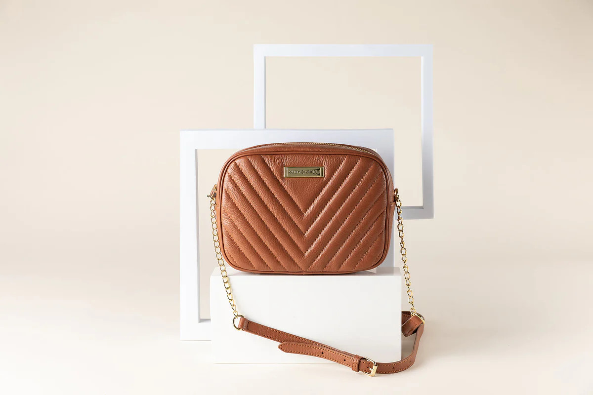 Leigh - (Leather) Camel & Gold | Lily Jade