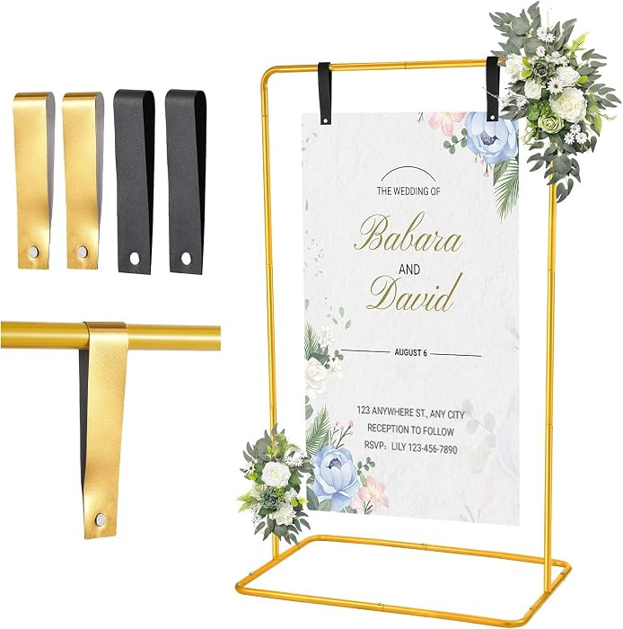 Wedding Welcome Sign Holder, 68\u201dx31\u201dx 20\u201d Welcome to Our Wedding Sign Adjustable D... | Amazon (US)