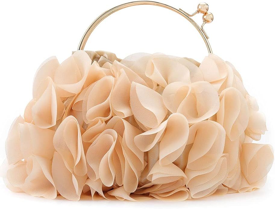 Yokawe Floral Clutch Purses for Women Satin Flower Evening Bag Party Prom Handbags | Amazon (US)