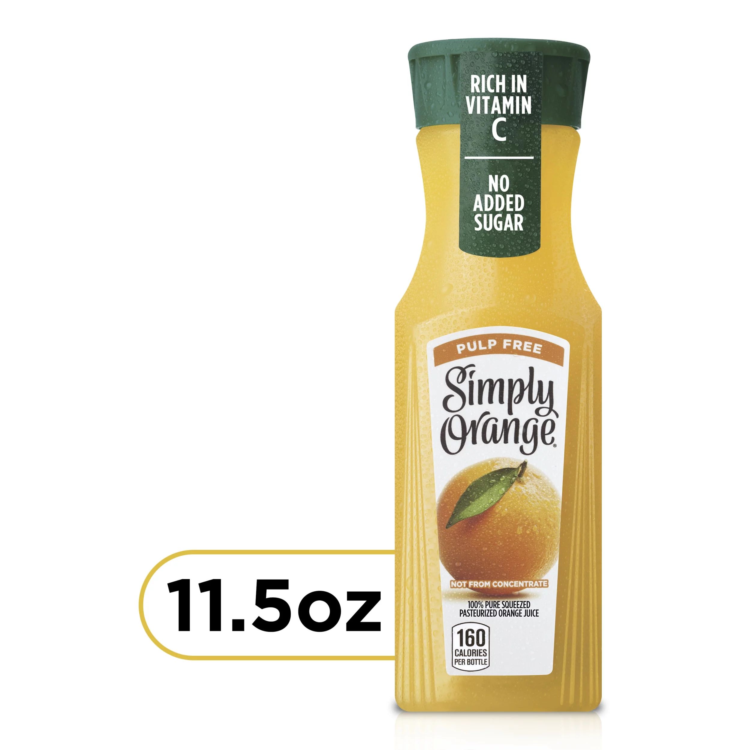 Simply Orange Pulp Free Orange Juice, 11.5 fl oz - Walmart.com | Walmart (US)
