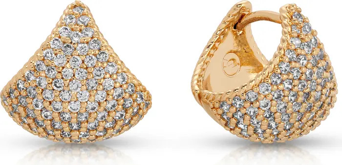 Ettika Pavé Fan Huggie Hoop Earrings | Nordstrom | Nordstrom