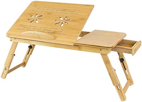 Mount-It! Laptop Bed Tray with Tilting Top and Pullout Storage Drawer | Adjustable Breakfast Table w | Amazon (US)