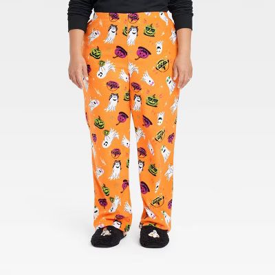 Women's Ghost Print Halloween Matching Family Pajama Pants - Hyde & EEK! Boutique™ Orange | Target