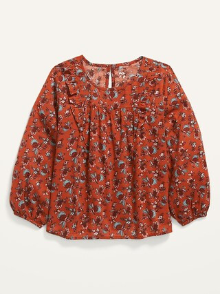 Long-Sleeve Ruffle Floral Top for Girls | Old Navy (US)