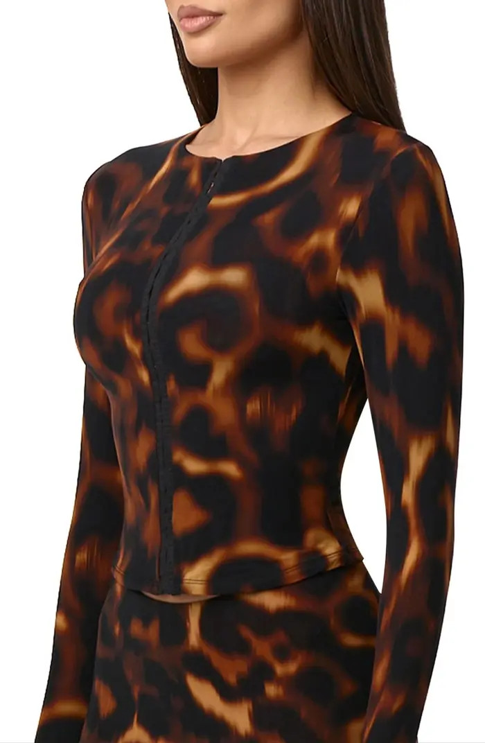 Tortoiseshell Print Long Sleeve Cardigan | Nordstrom