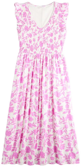 Women's LC Lauren Conrad Smocked V-Neck Midi Dress | Kohl's