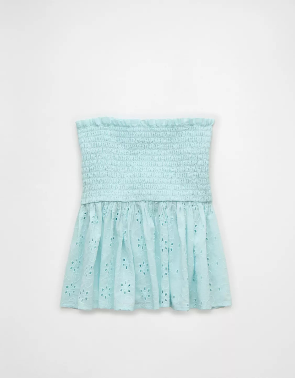 AE Eyelet Smocked Babydoll Tube Top | American Eagle Outfitters (US & CA)