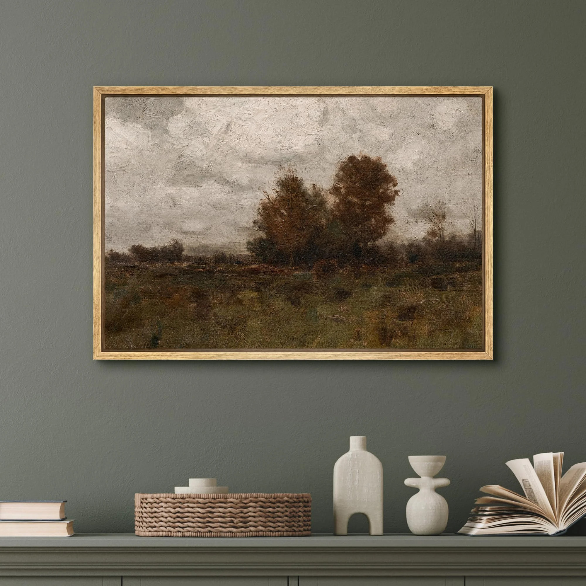 Brooding Autumn Landscape Moody Fall Scene Illustrations Rustic French Country | Wayfair North America