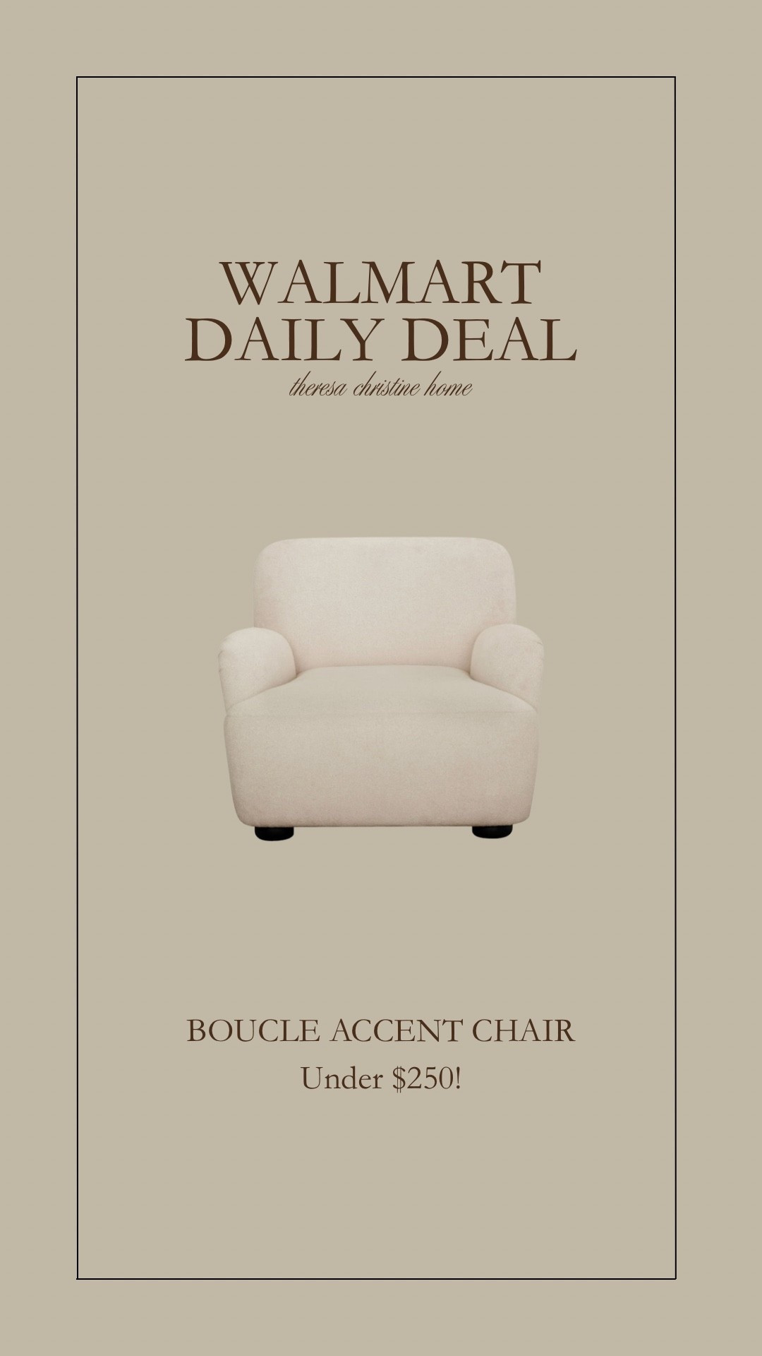 Walmart daily deal! Loving this boucle chair for a cozy living room space 🤍🙌🏻 Walmart home, Walmart finds 

#LTKHome