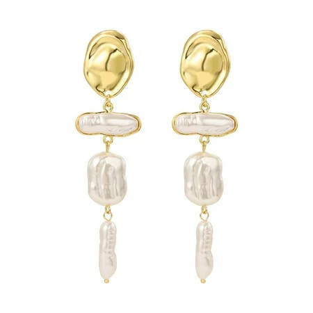 HETICA Baroque Pearl Earrings for Women, Large Teardrop Drop Earrings Statement Pearl Dangle Earring Fashion Bridal Wedding Pearl Earrings Gift | Walmart (US)