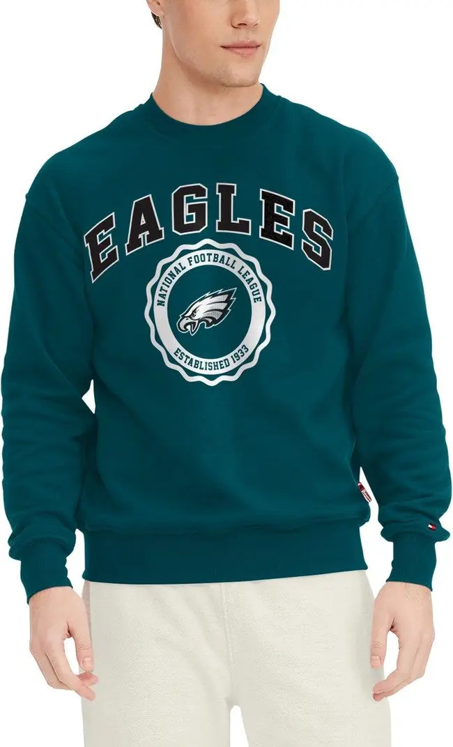 Tommy Hilfiger Men's Tommy Hilfiger Midnight Green Philadelphia Eagles Ronald Crew Sweatshirt | N... | Nordstrom