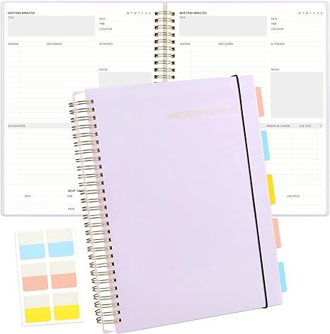 SUNEE Meeting Notebook for Work with Action Items - 240 Pages, B5 Size Project Planner, Spiral Me... | Amazon (US)