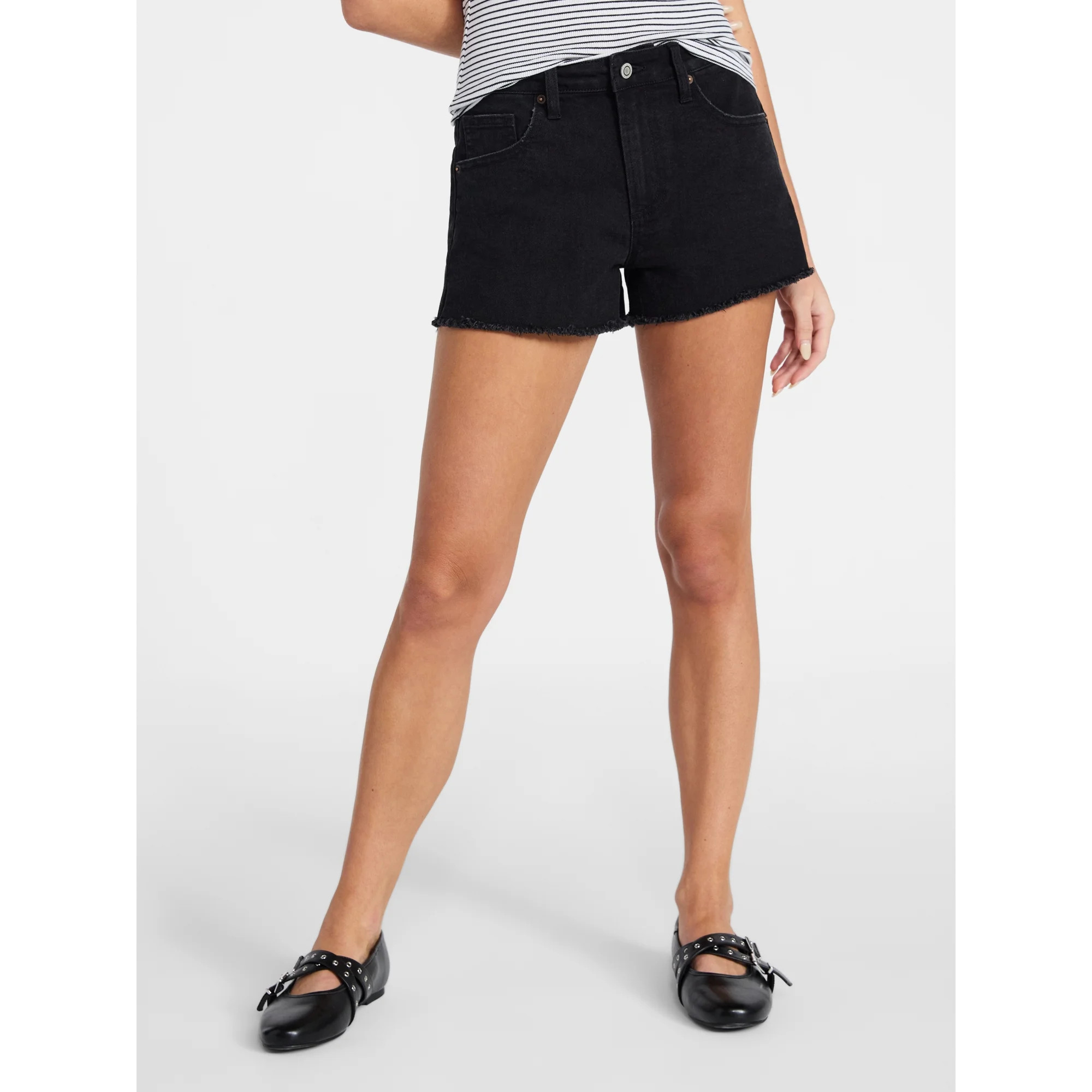 No Boundaries Mid-Rise Denim Shorts, 3" Inseam, Women's 00-20 | Walmart (US)