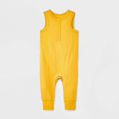 Baby Boys' Ribbed Tank Romper - Cat & Jack™ Light Yellow | Target