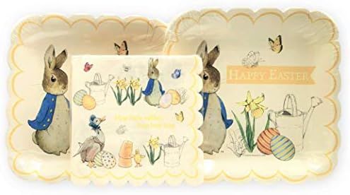 Amazon.com: Meri Meri Peter Rabbit Yellow Scalloped Happy Easter Party Pack Bundle, Set of 24 Hap... | Amazon (US)
