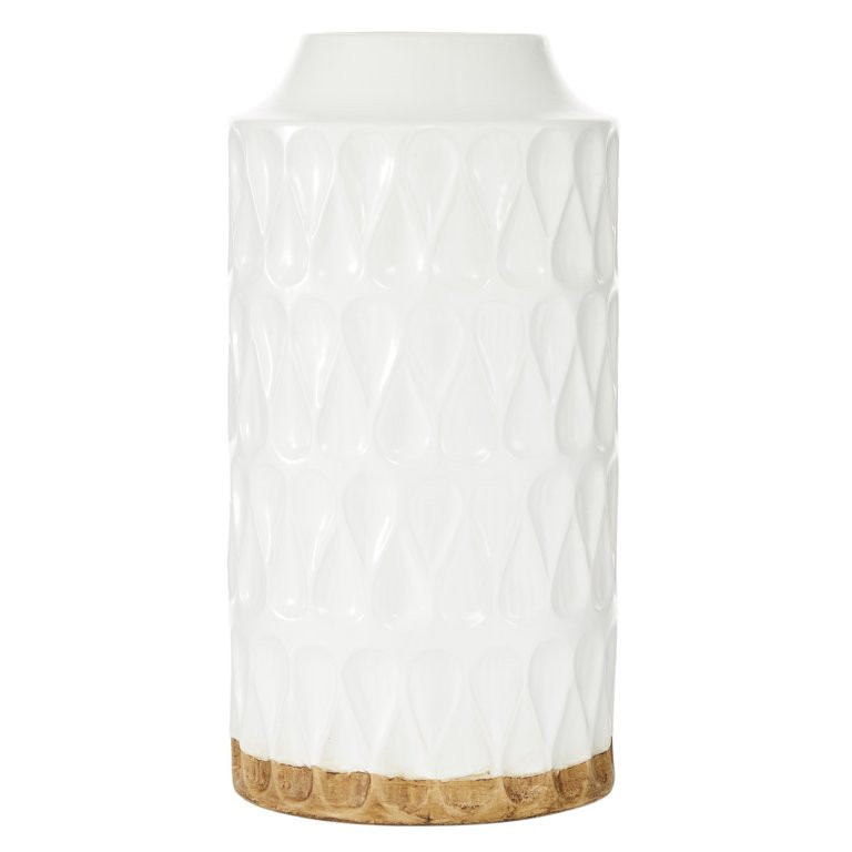 DecMode 8"W, 16"H Porcelain Contemporary Vase, White, 2 - Pieces | Walmart (US)