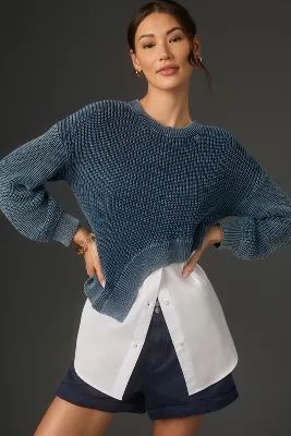 Pilcro Asymmetrical Twofer Sweater | Anthropologie (US)