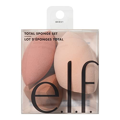 e.l.f. Total Sponge Set, Multi-use Makeup Sponge Set For Flawless Blending, Great For Powder Or Liquid Concealer & Foundation, Vegan & Cruelty-Free | Amazon (US)